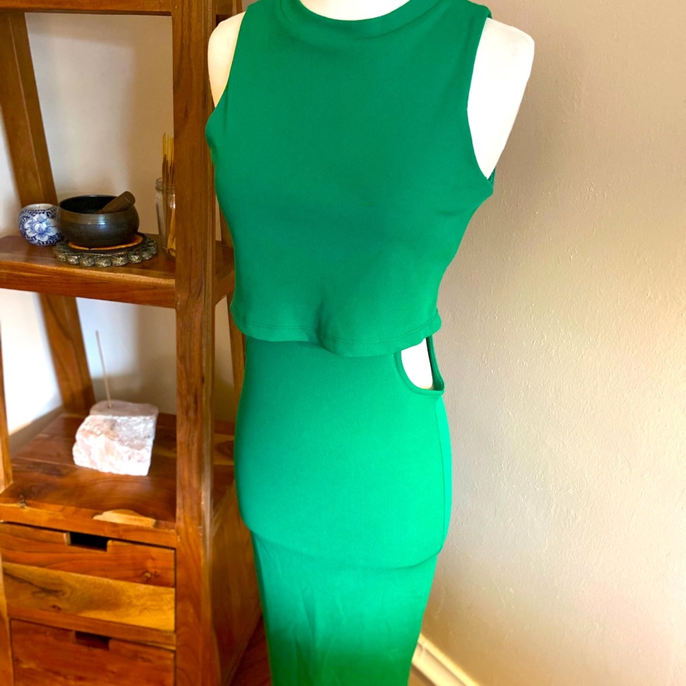 Green TopShop Midi Dress